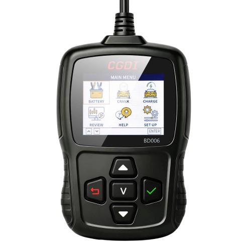 CGDI BD006 Car Battery Tester Supports Testing Vehicle's Starting Battery, Cranking Test, Charging Test, Battery Test, SOH, SOC