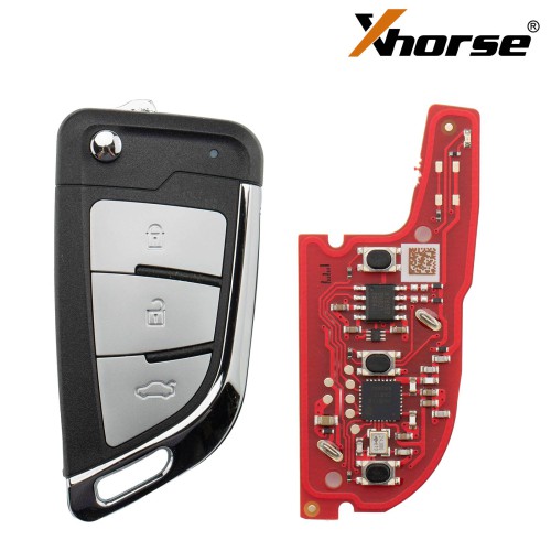 [5Pcs/Lot] XHORSE XEKF31EN Knife II Style with Super Chip Second Generation Universal Remote Key (XT57B - Foldable 3-Button)