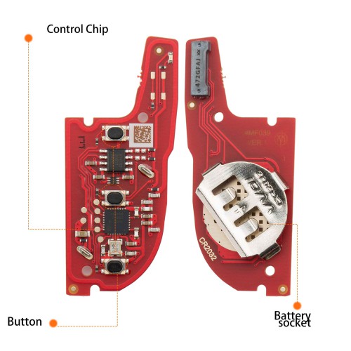 [5Pcs/Lot] XHORSE XEKF31EN Knife II Style with Super Chip Second Generation Universal Remote Key (XT57B - Foldable 3-Button)