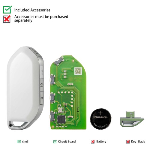 [5Pcs/Lot] XHORSE XSKA85EN QI.Y EV XM38 Smart Key Pearl White 4 Buttons