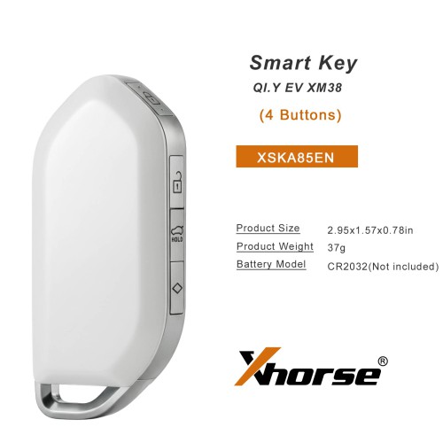 [5Pcs/Lot] XHORSE XSKA85EN QI.Y EV XM38 Smart Key Pearl White 4 Buttons