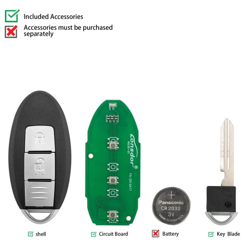 Lonsdor NS30-0A NS30 for Nissan/Infiniti Smart Key 3 Buttons Supports ID46 ID47 ID4A