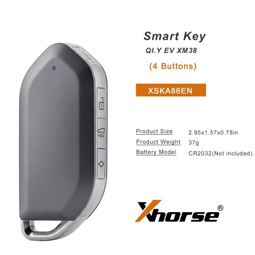 [5Pcs/Lot] XHORSE XSKA86EN QI.Y EV XM38 Smart Key Basalt Gray 4 Buttons