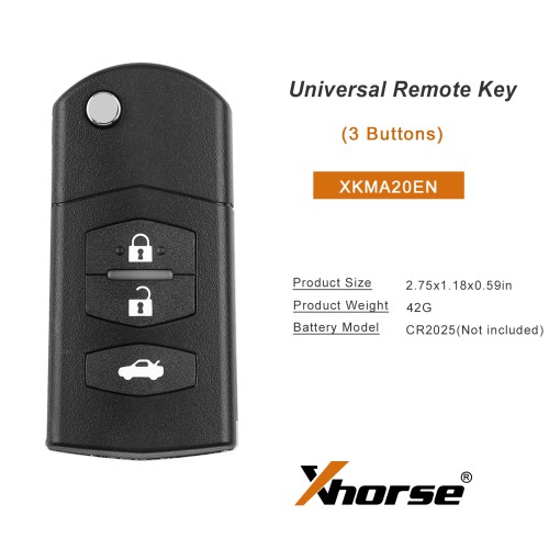 [5Pcs/Lot] XHORSE XKMA20EN MA.ZD Second Generation Wired Remote Keys Folding 3 Buttons