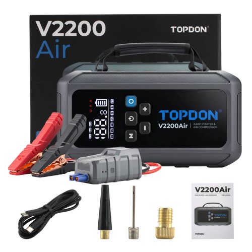 TOPDON V2200Air 2-in-1 2200 Peak Amp Jump Starter & Tire Inflator
