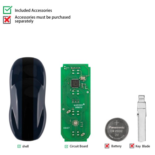 [5Pcs/Lot] KEYDIY C29A771 Smart Key Titanium Gray Color Without Buttons