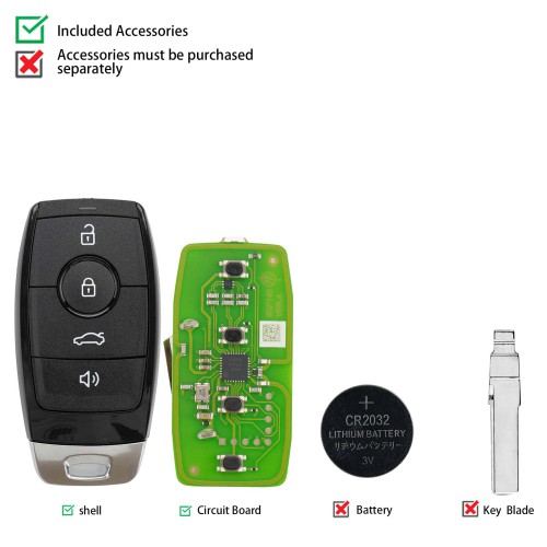 [5Pcs/Lot] XHORSE XSBEZ2EN BE.Z XM38 Smart Key 4 Buttons