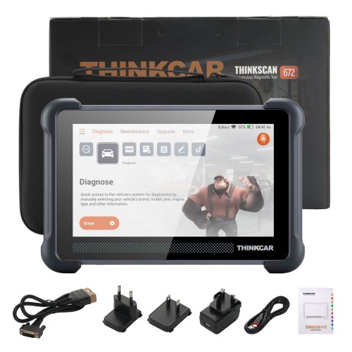 THINKSCAN 672 Diagnostic Scanner Supports Multi Languages CAN-FD Protocol 28+ Reset Functions IMMO Key Matching