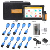 Humzor NexzDAS ND506 Plus Diagnostic Tool with 10 Inch Tablet for 12V-24V Diesel Commercial Vehicles Full Version with 10 Converters