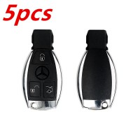 5pcs Best Quality Benz Smart Key Shell 3-button with Single Battery works with Xhorse VVDI BE Key Pro and FBS3 KeylessGo