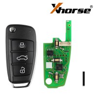 [UK/EU Ship] 5pcs/lot Xhorse XKA600EN Wire Remote Key Audi A6L Q7 Flip 3 buttons Silicagel Button English Version