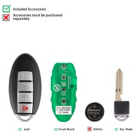 5pcs/lot AUTEL IKEYNS004AL 4 Buttons Key for Nissan
