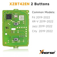 5pcs/lot Xhorse XZBT42EN Remote Key Honda 2 Buttons PCB For Honda Fit/XR-V/Jazz/City