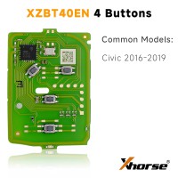 5pcs Xhorse XZBT40EN Remote Key Honda 4 Buttons PCB For Civic 2016-2019