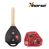 [5Pcs/Lot] XHORSE XKTO24EN for Toyota Models Right 3 Buttons Triangle Second Generation Wired Remote Key