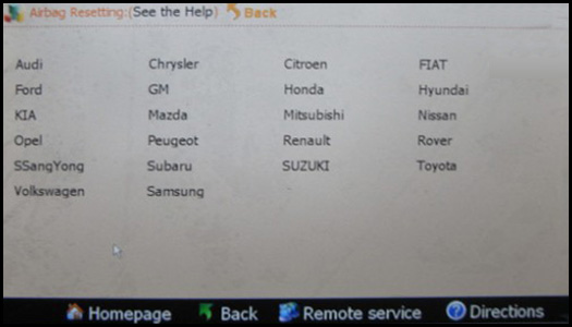 Digimaster 3 Airbag Resetting car list