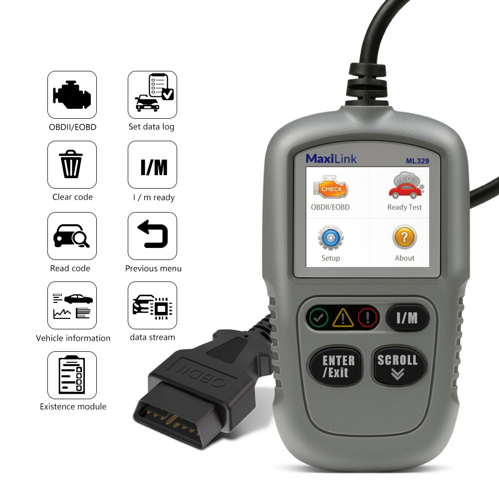 Autel ML329 Code Reader Engine Fault CAN Scan Tool with Patented One-Click I/M & AutoVin Advanced Version of The AL319 OBD2 Scanner 