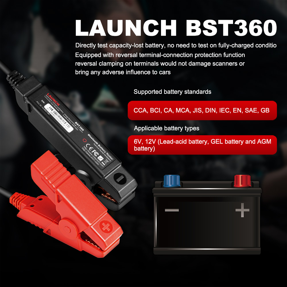 2022 LAUNCH X431 V1.0 OBD2 Bluetooth Diagnostic Auto WIFI BST360 Battery Test 