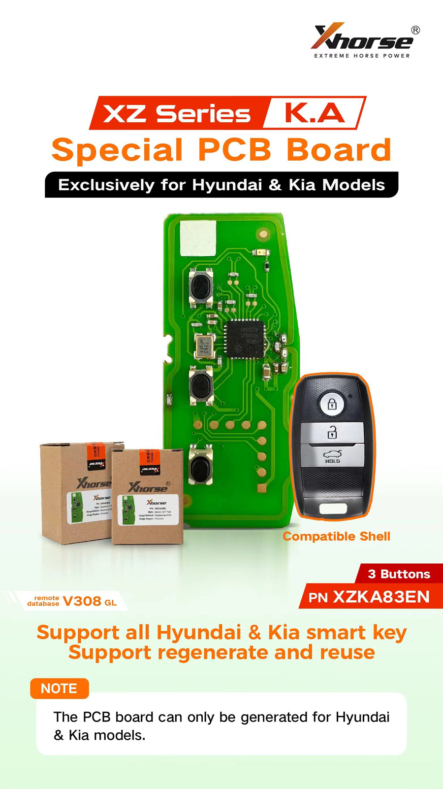 5pcs/lot XHORSE XZKA83EN Special PCB Board Exclusively for Hyundai & Kia Models