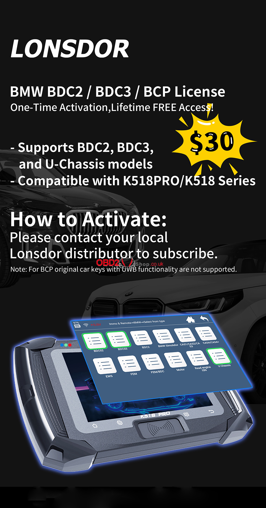 lonsdor bmw bdc2 bdc3 bcp license