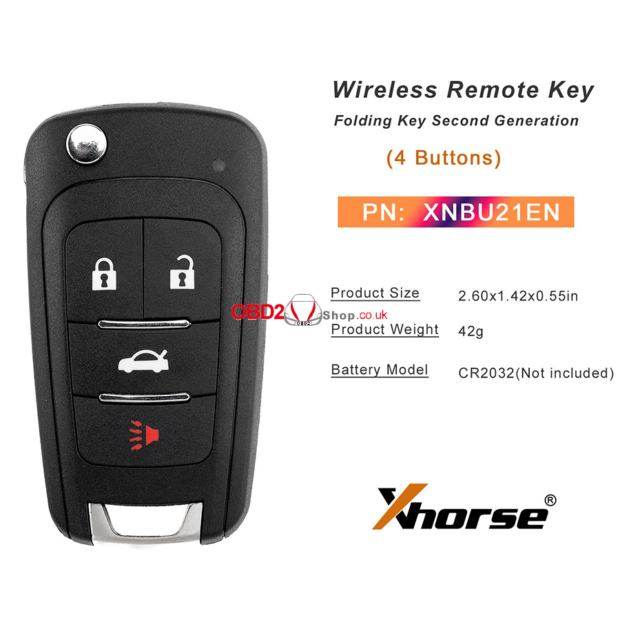 xhorse xnbu21en for buick style 4 buttons 01