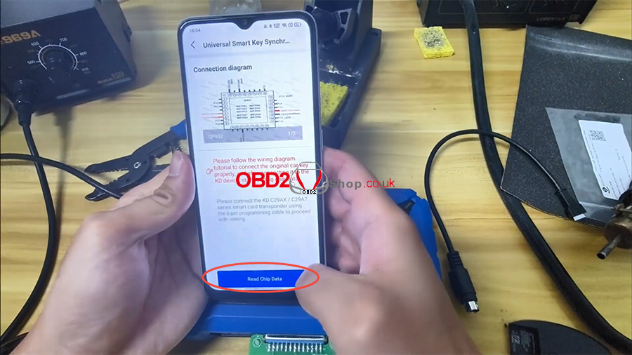 how to use keydiy 13# remote chip reading adapter 04