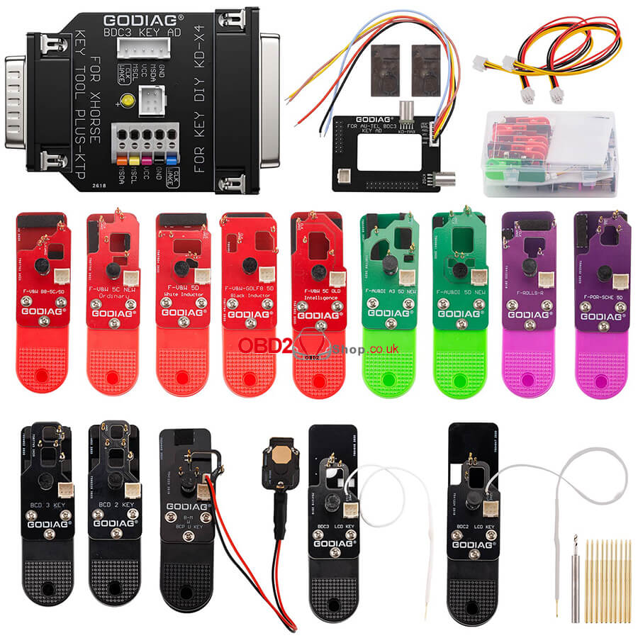 godiag bcp u key bdc2 bdc3 14-in-1 adapter kit 17