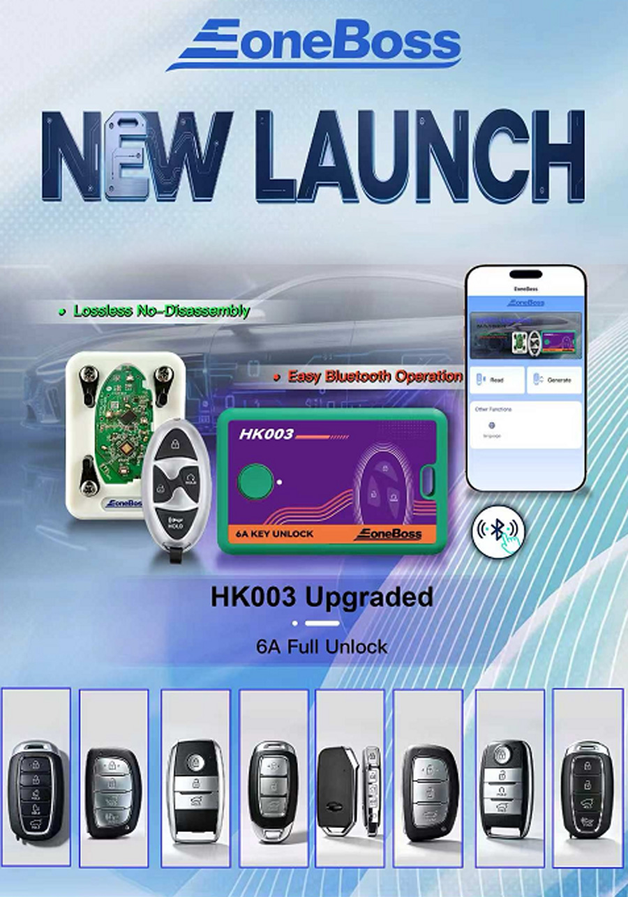 Eoneboss HK003 6A Full Unlock Key Matching Tool, No damage, No Disassembly Required, Direct Operation via APP