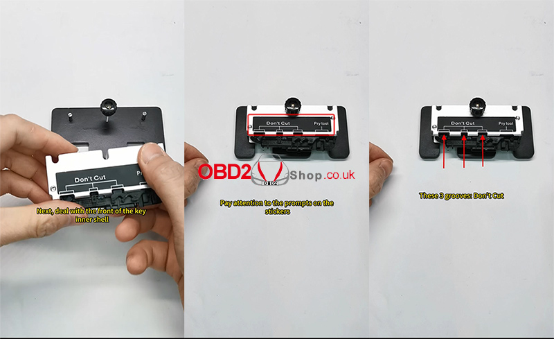 disassemble bmw bcp key using yanhua btool bcp kit 06