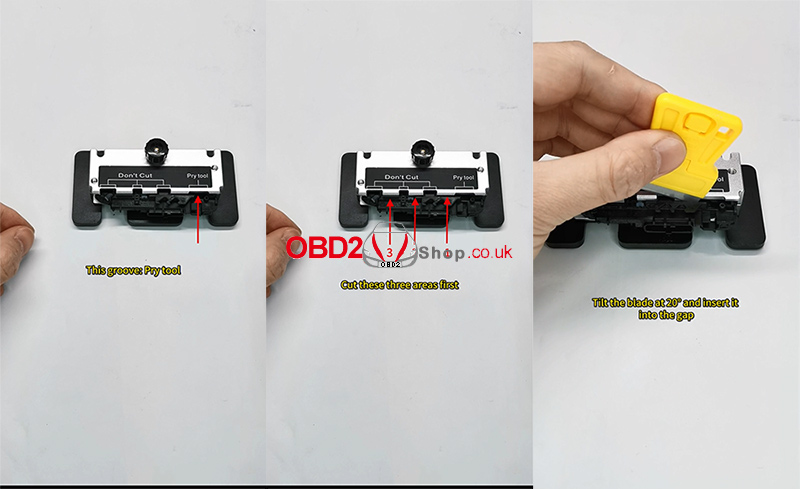 disassemble bmw bcp key using yanhua btool bcp kit 07