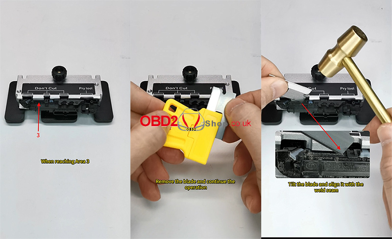 disassemble bmw bcp key using yanhua btool bcp kit 08