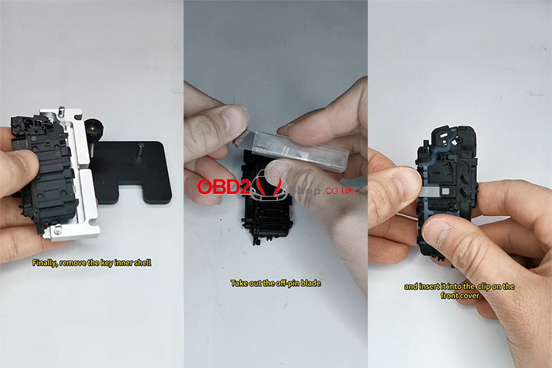 disassemble bmw bcp key using yanhua btool bcp kit 09