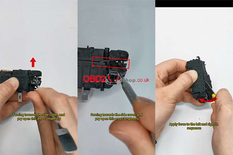 disassemble bmw bcp key using yanhua btool bcp kit 10