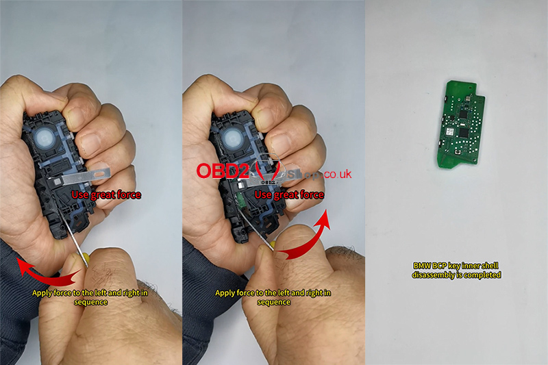 disassemble bmw bcp key using yanhua btool bcp kit 11